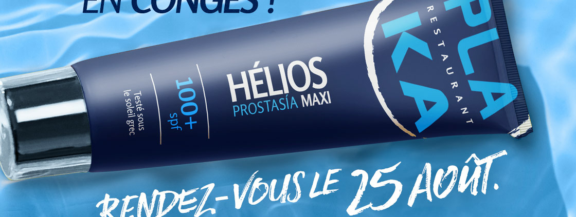 Le "Tube" de l'été - Parodie de crème solaire aux couleurs du resto Plaka.