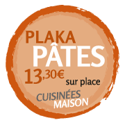 Notre "Plaka pâtes" proposée à 13.30€